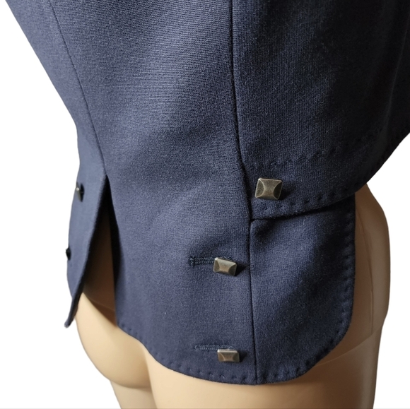 Rebecca Taylor ponte tuxedo navy studded blazer. - Picture 6 of 17